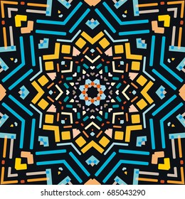 Abstract artistic composition, seamless geometric pattern. Colorful design for wallpaper, flyer, brochure cover. Modern art background, geometrical shapes, figures