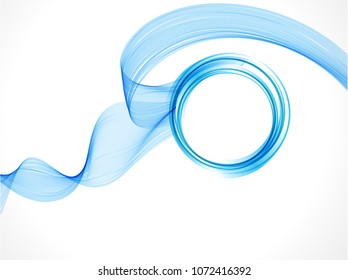 abstract artistic creative blue line wave vector illustration