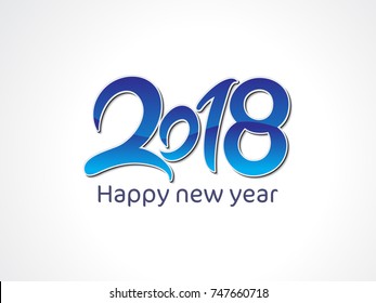 abstract artistic creative blue new year text vector illustration