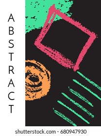 an abstract artistic creative cards; vertical posters with crayon hand drawn design elements; a voucher for sale, wedding, birthday, party. Design for gift card, flyer, brochure, invitation. Vector