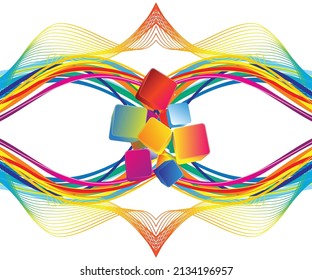 abstract artistic creative colorful border explode vector illustration