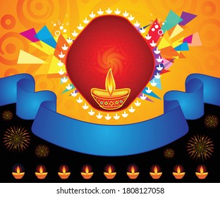 abstract artistic creative colorful diwali background vector illustration