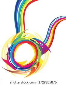 abstract artistic creative colorful explode vector illustration