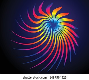 abstract artistic creative colorful rainbow swirl vector illustration