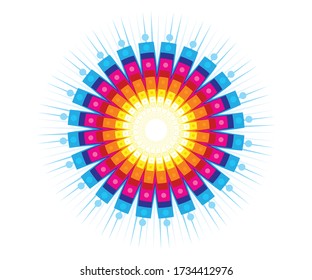 ilustración abstracta artística creativa coloreada de círculo arco iris vectorial