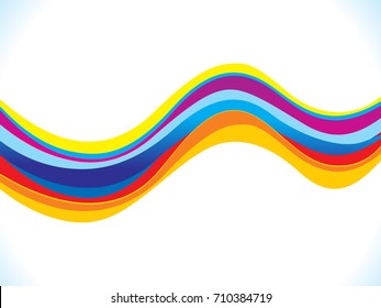 abstract artistic creative colorful rainbow wave vector illustration