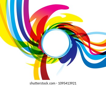 abstract artistic creative colorful wave explode vector illustration