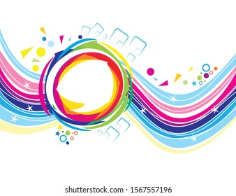 abstract artistic creative colorful wave explode vector illustration