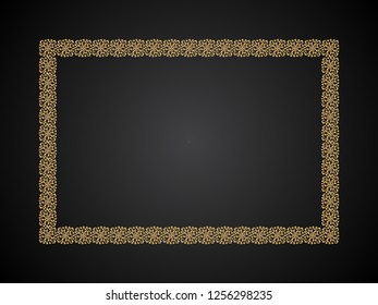 abstract artistic creative golden border vector illustration