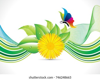 abstract artistic creative green eco wave vector illustration