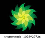 abstract artistic creative green flower vector illustration