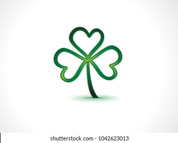 abstract artistic creative hollow st patricks clover vector illustration
