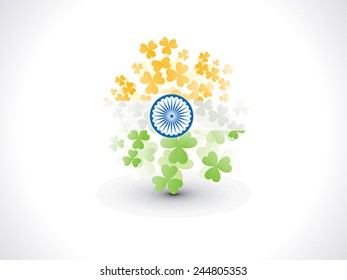 abstract artistic creative indian clover flag vector illustration