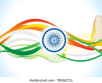 abstract artistic creative indian flag wave vector illustration