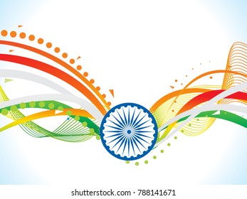 abstract artistic creative indian flag wave vector illustration
