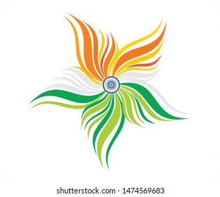 Abstract Artistic Creative Indian Tri Color Floral