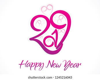 abstract artistic creative loving new year text vector illustration