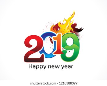 abstract artistic creative new year text vector illustration