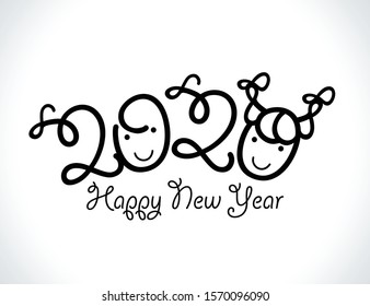 abstract artistic creative new year text vector illustration