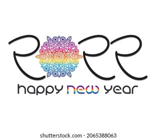 abstract artistic creative new year text vector illustration