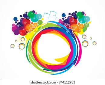 abstract artistic creative rainbow circle explode vector illustration