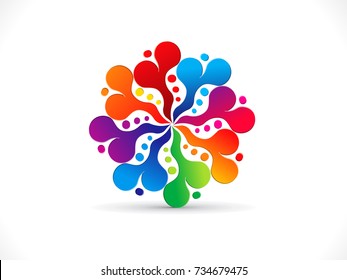 abstract artistic creative rainbow floral vector illustration