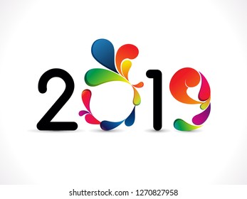 abstract artistic creative rainbow new year text vector illustration