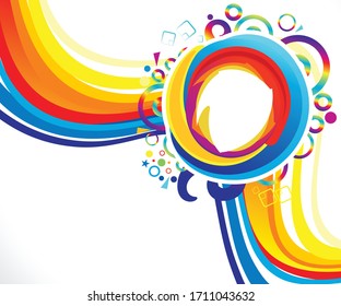 ilustración abstracta artística creativa de onda arco iris explota ilustración vectorial