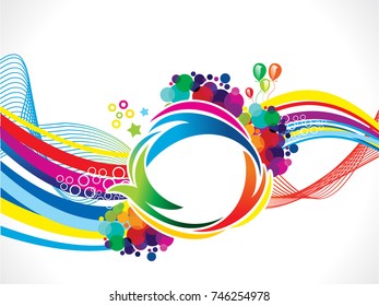 abstract artistic creative rainbow wave vector illustration