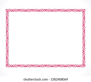 abstract artistic creative red heart border vector illustration