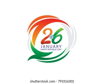 abstract artistic creative republic day text vector illustration