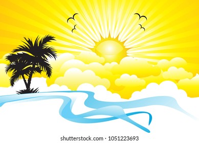 abstract artistic creative summer theme vector illustration
