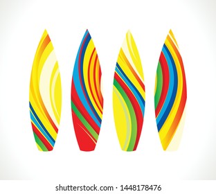 abstract artistic creative surf board vector illustration