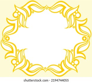 Abstract Artistic Creative Yellow Floral Border Vector Illustration 