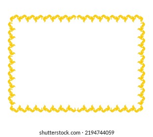 Abstract Artistic Creative Yellow Floral Border Vector Illustration 