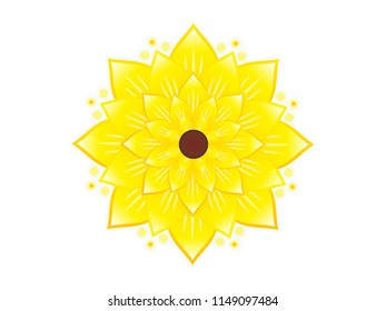 abstract artistic creative yellow flower vector illustration