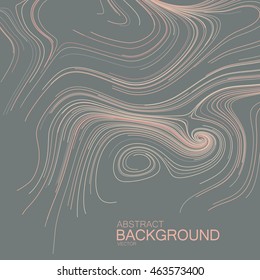 Abstract artistic curl background with swirled stripes. Vector vintage illustration of swirled and curled stripes background. Marble or acrylic texture imitation. Cool and Swirly background