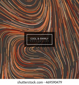Abstract artistic curl background with swirled stripes. Marble texture imitation. Abstract psychedelic background. Vector vintage illustration