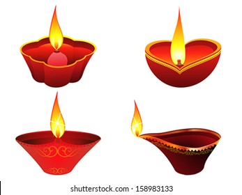 abstract artistic deepak set vector illustration