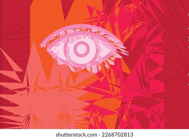 Abstract artistic design stylized combination of eyes and flora