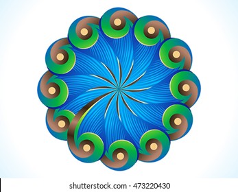 abstract artistic detailed feather circle vector illustration