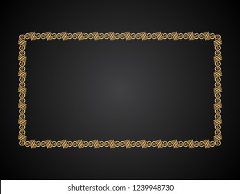 abstract artistic detailed golden border vector illustration