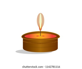 abstract artistic diwali clay style deepak vector