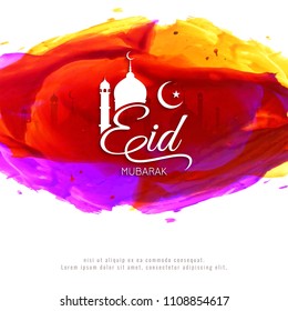 Abstract artistic Eid Mubarak greeting vector background 