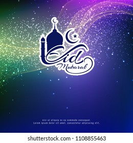 Abstract artistic Eid Mubarak greeting vector glitters background 