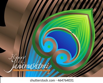 abstract artistic feather janamashtmi vector illustration