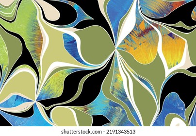 Abstract artistic with floral pattern. Vector Illustration.