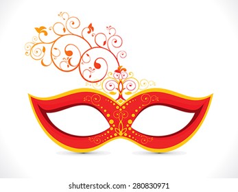 abstract artistic floral red mask vector illustration