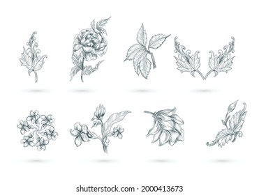 Abstract artistic floral set design