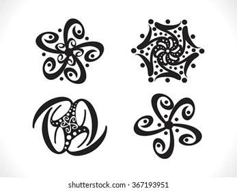 abstract artistic floral shapes vector illustration